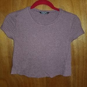 Cropped pink knit tshirt